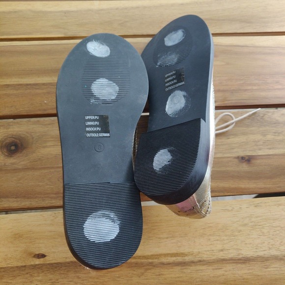 BDG Women's Shoes Oxford Lace Up Gold Size 8 Lace-up Metallic New - Picture 4 of 7